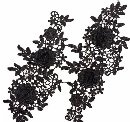 Spetsapplikation (2st) 3D-effekt black