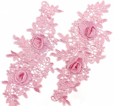 Spetsapplikation (2st) 3D-effekt pink