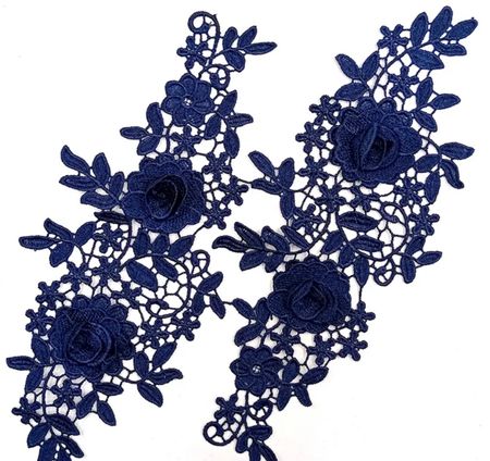 Spetsapplikation (2st) 3D-effekt dark blue