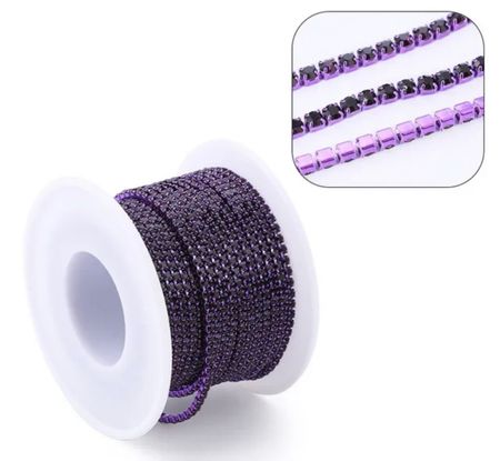 Strasskedja Purple (färgad bas) SS12