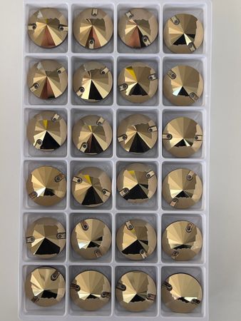 Sy-på sten rund, premium, Gold Hematite