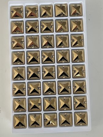Sy-på sten Square, premium, Gold Hematite