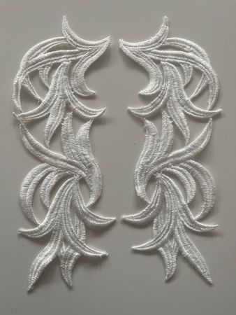 Applikation white, 1 par spegelvända