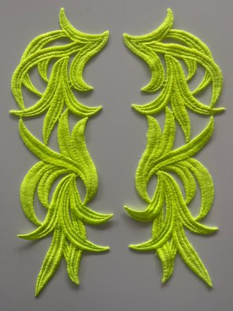 Applikation Neon Yellow  , 1 par spegelvända