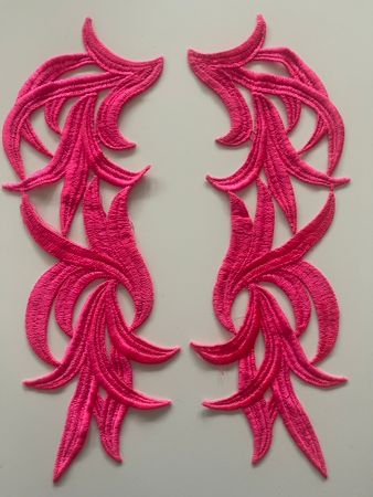 Applikation Bright Pink  , 1 par spegelvända