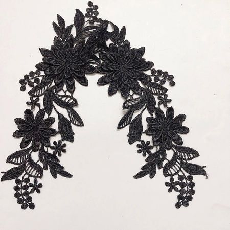 Applikation spegelvänt par ”Daisy” Black