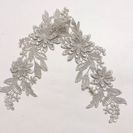 Applikation spegelvänt par ”Daisy” Grey