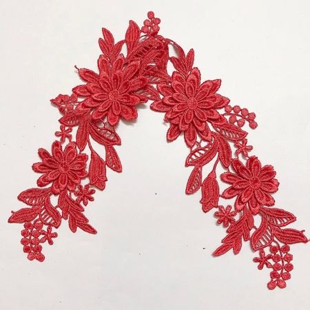 Applikation spegelvänt par ”Daisy” Red