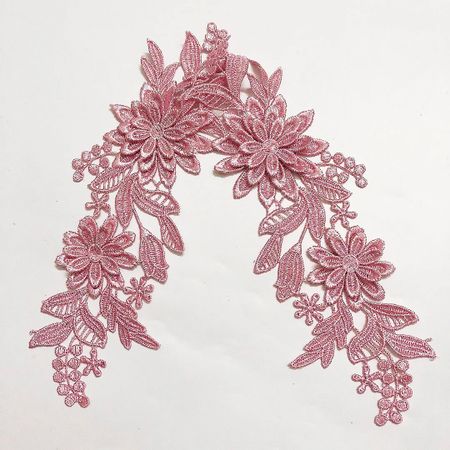 Applikation spegelvänt par ”Daisy” Old Pink