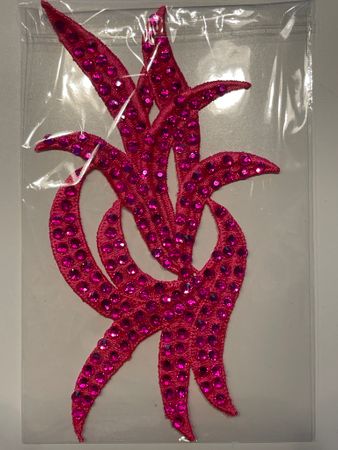 Strassad applikation. Pink med Hot pink