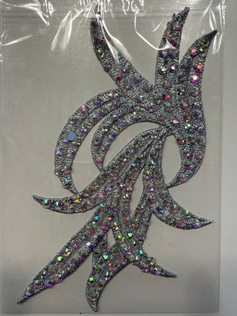 Strassad applikation. Silver med Crystal ab
