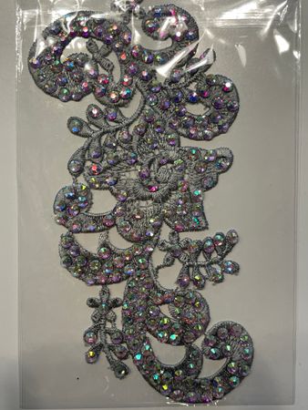 Strassad applikation. Grey, crystal ab