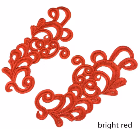 Applikation Röd, spegelvänt par