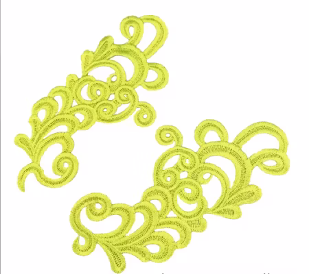 Applikation Neon gul, spegelvänt par