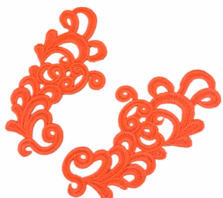 Applikation Neon orange, spegelvänt par