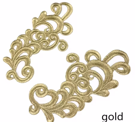 Applikation Guld, spegelvänt par