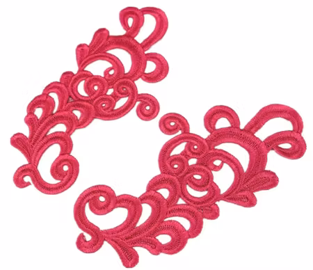 Applikation Cerise, spegelvänt par