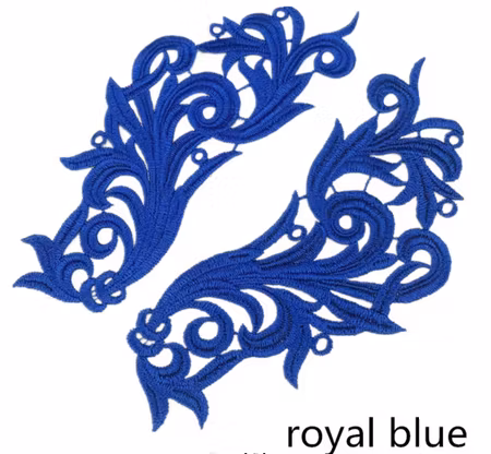 Applikation spegelvänt par. Royal blue