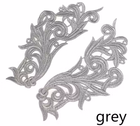 Applikation spegelvänt par. Grey