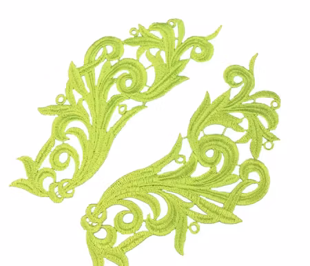 Applikation spegelvänt par.  Neon Yellow