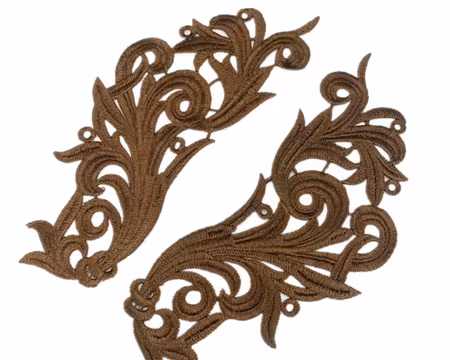 Applikation spegelvänt par. Brown