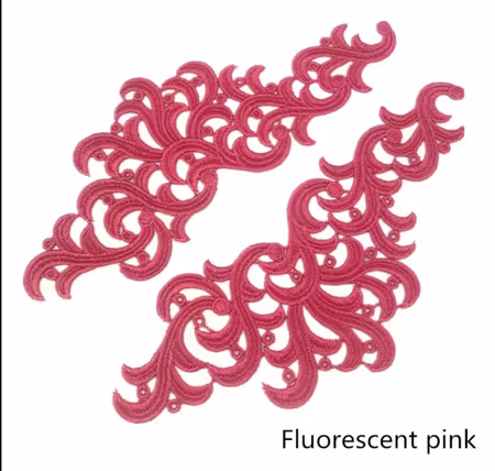 Applikation, spegelvänt par. Neon Pink