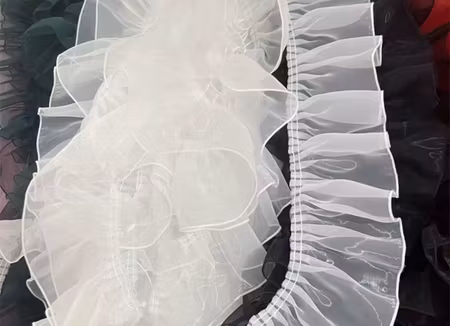 Organza volang. Vit - 1 meter