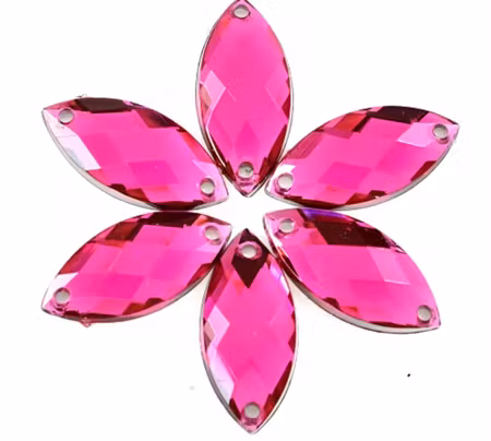 Akrylstenar Navette Rose 7x15 , 50st