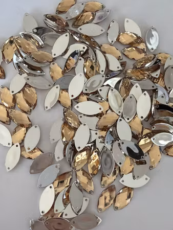 Akrylstenar Navette Golden shadow 9x18 , 50st