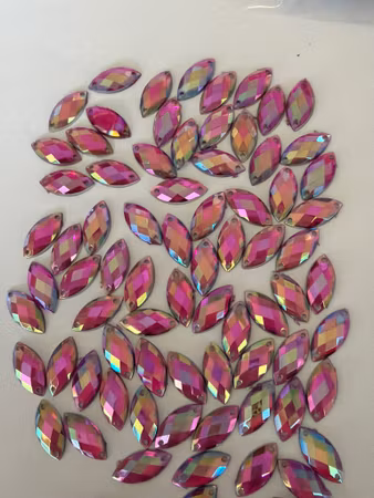 Akrylstenar Navette Rose ab 7x15 , 50st