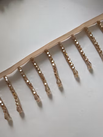 Dekorativt band med glaspärlor 0,5meter. Champagne