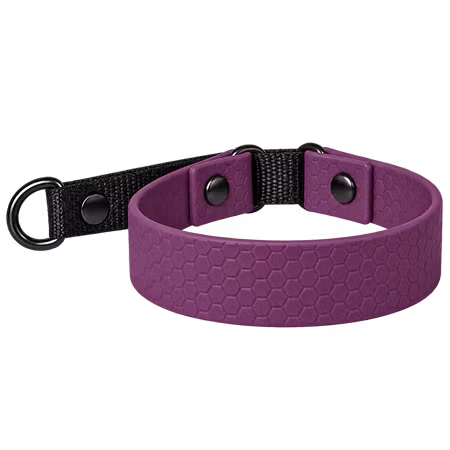 Hexa Halsband - Svarta D-ringar & nitar
