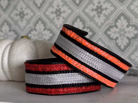 Exclusive Dogcollars Röd, Orange   - guld, silver