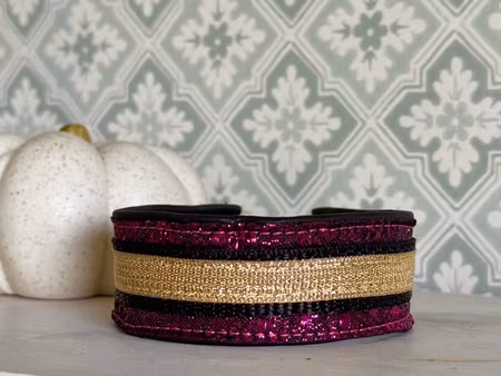 Exclusive Dogcollars Lilasvart - guld el silver