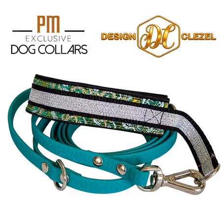 Kopia PM Exclusive Dogcollars Grön 27cm  + Koppel 1.80m