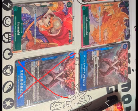 Custom One Piece Paket : 3st Kort ( Inuarashi, Nekomamushi, Doflamingo) Pre/Errata OP01 Kort