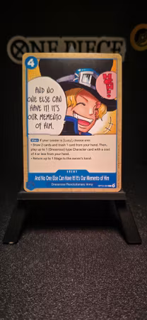 And No One Else Can Have It! It's Our Memento of Him | OP15-054 | Blue UC/C | Dressrosa/Revolutionary Army