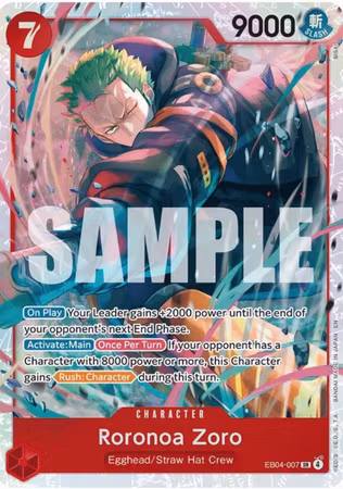 Roronoa Zoro | EB04-007 | Red Super Rare | Egghead/Straw Hat Crew