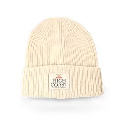 Stickad beanie, offwhite