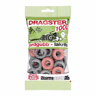 Dragster Jordgubb/Lakrits 65g