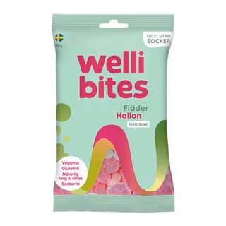 Wellibites Fläder & Hallon 70g