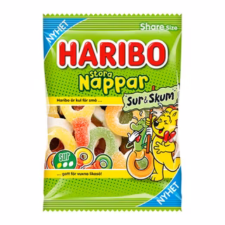 Nappar Stora Frukt Sur 150g