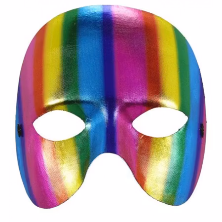 Multifärgad halv ansiktsmask Maskerad Pride
