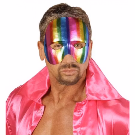 Multifärgad halv ansiktsmask Maskerad Pride