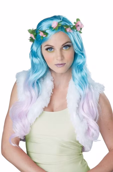 Fantasi med Blomkrans Peruk Pride