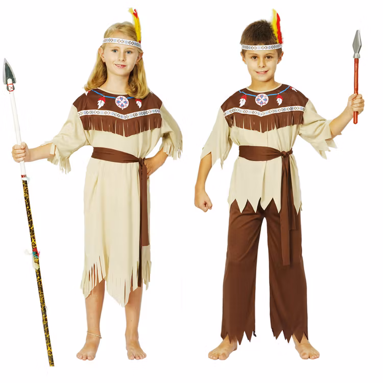Indian Flicka och Pojke Barn Maskeraddräkt