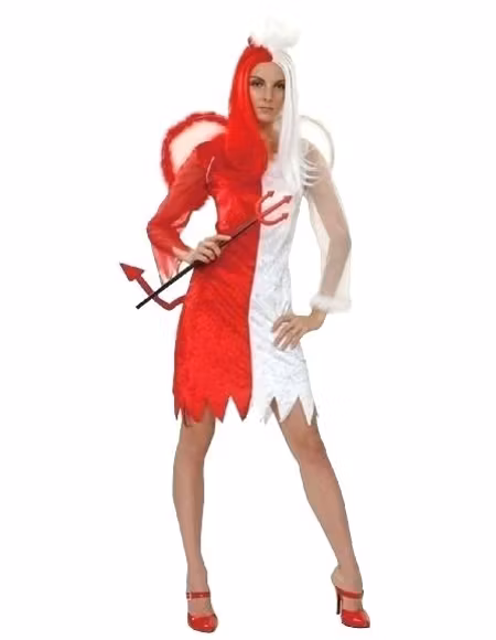 Ängel demon djävul med Peruk Maskeraddräkt