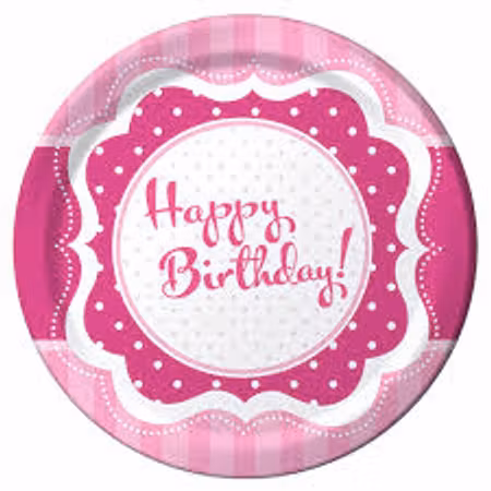 Happy Birthday Assiett / Tallrik 8-pack