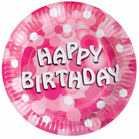 Happy Birthday tallrikar 8-pack