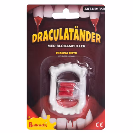 Dracula Tänder Med Blodampuller  Halloween